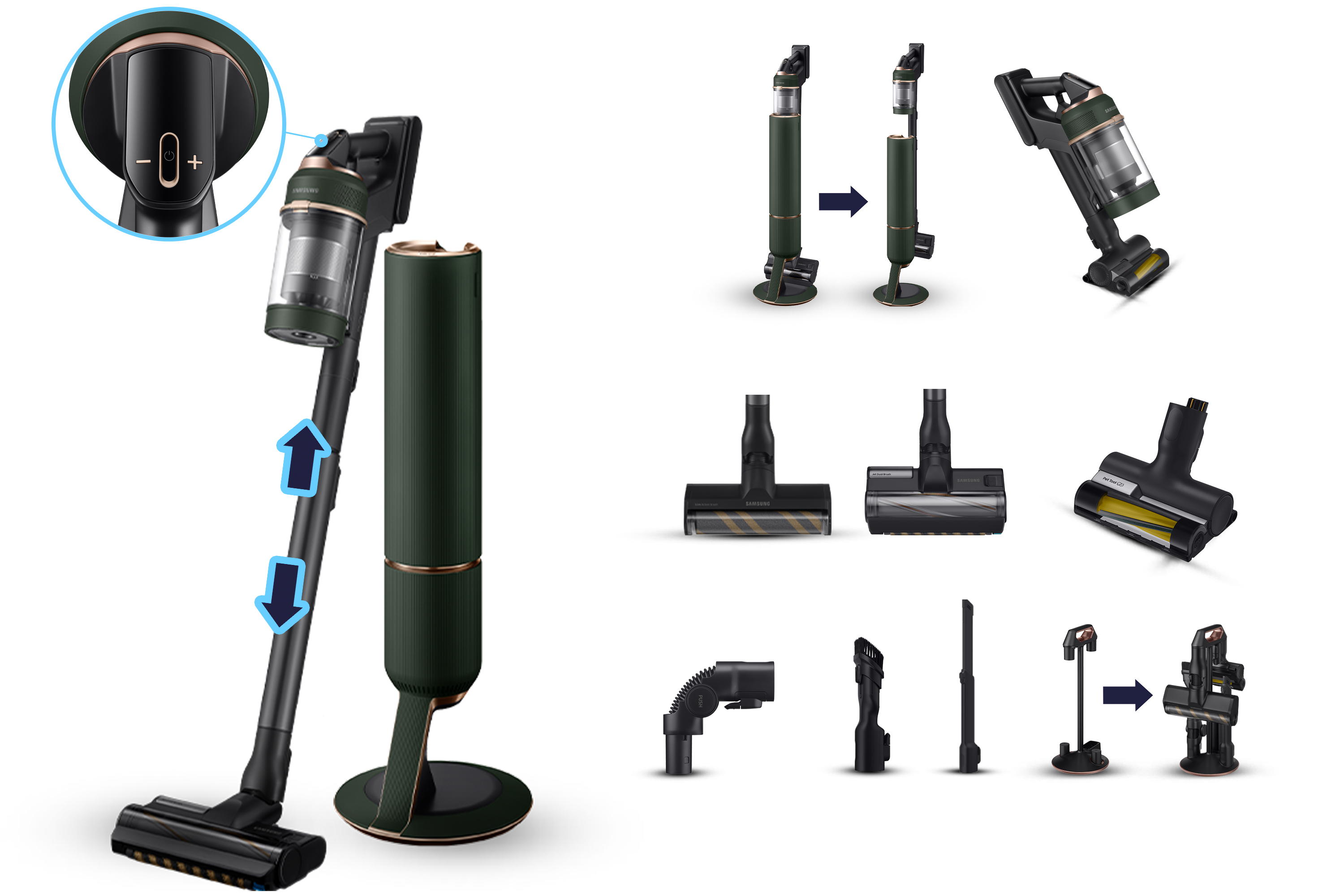 Samsung BESPOKE Jet Complete Extra Steelstofzuiger Batterij/Accu Droog Zakloos 0,5 l 580 W Zwart