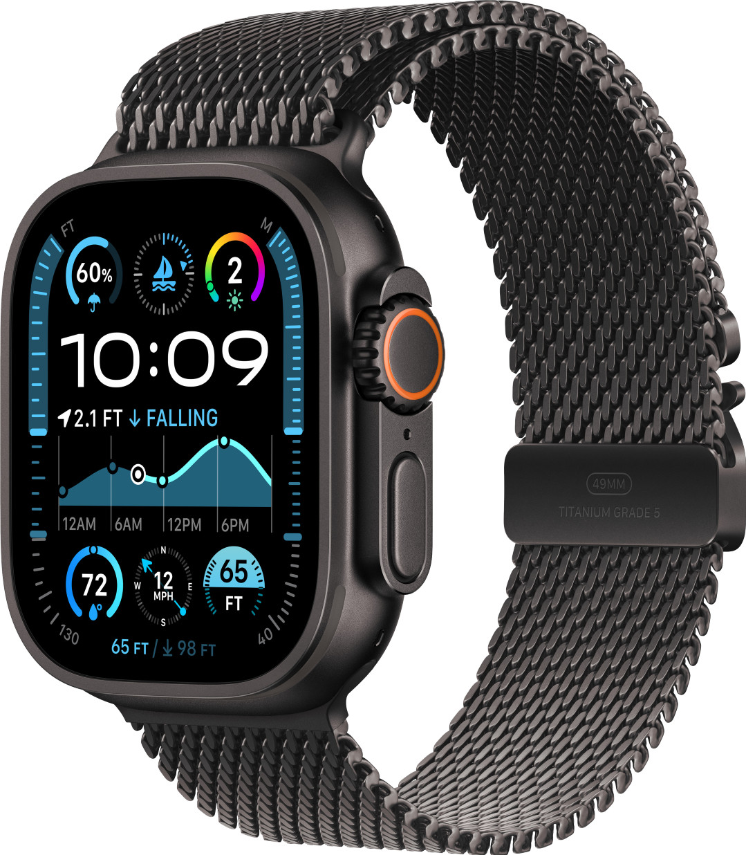 Apple Watch Ultra 2 4G 49mm Zwart Milanese Band L
