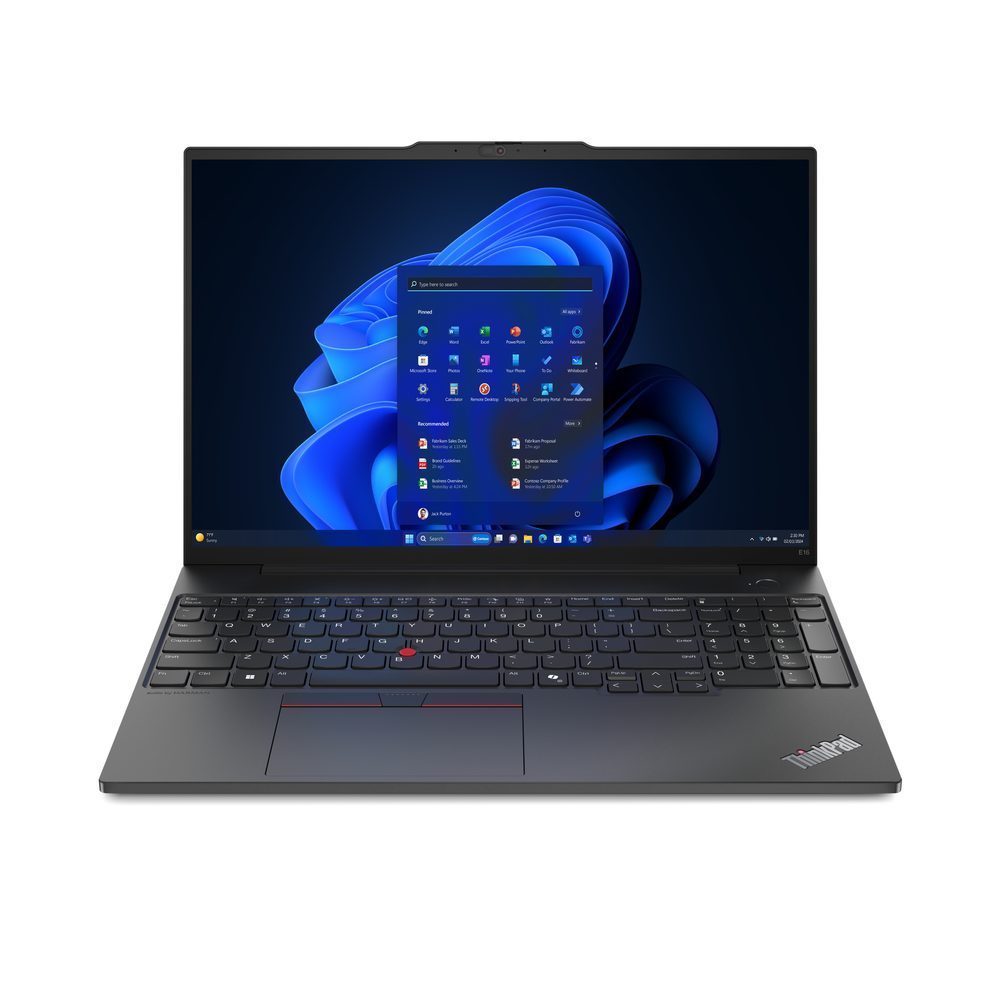 Lenovo ThinkPad E16 Gen 2 (Intel) Intel Core Ultra 7 155H Laptop 40,6 cm (16") WUXGA 16 GB DDR5-SDRAM 512 GB SSD Wi-Fi 6E (802.11ax) Windows 11 Pro Duits Zwart